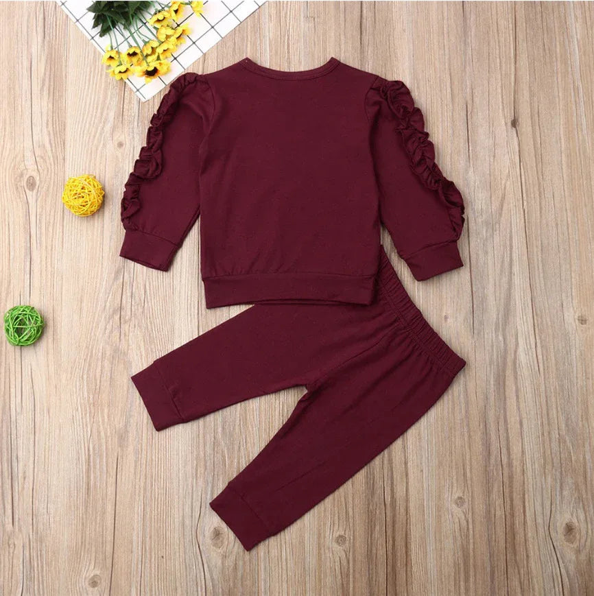 Baby-Outfit 2-teilig | Rüschen-Jumper & Hose - Velano