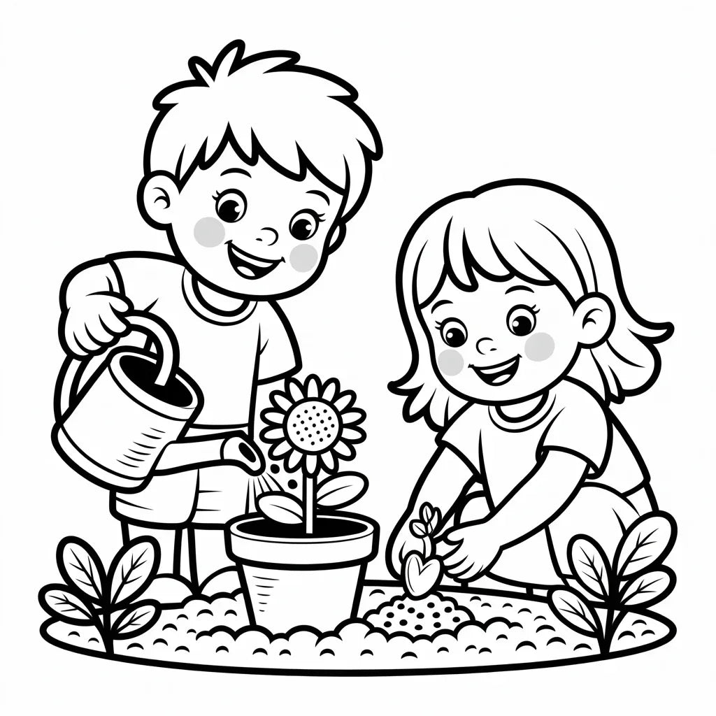 Malbuch für kleine Gärtner | Kinder ab 4 Jahren - Velano