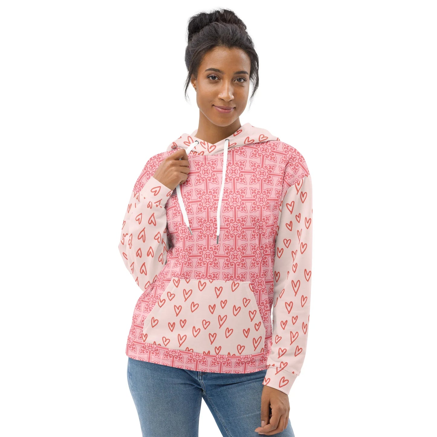 Unisex Hoodie Allover-Print | 96% Recycelter Polyester - Velano