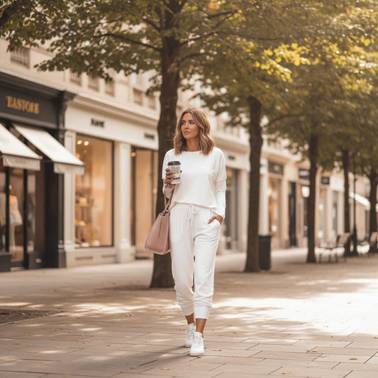 Lockeres, einfarbiges Freizeit-Set