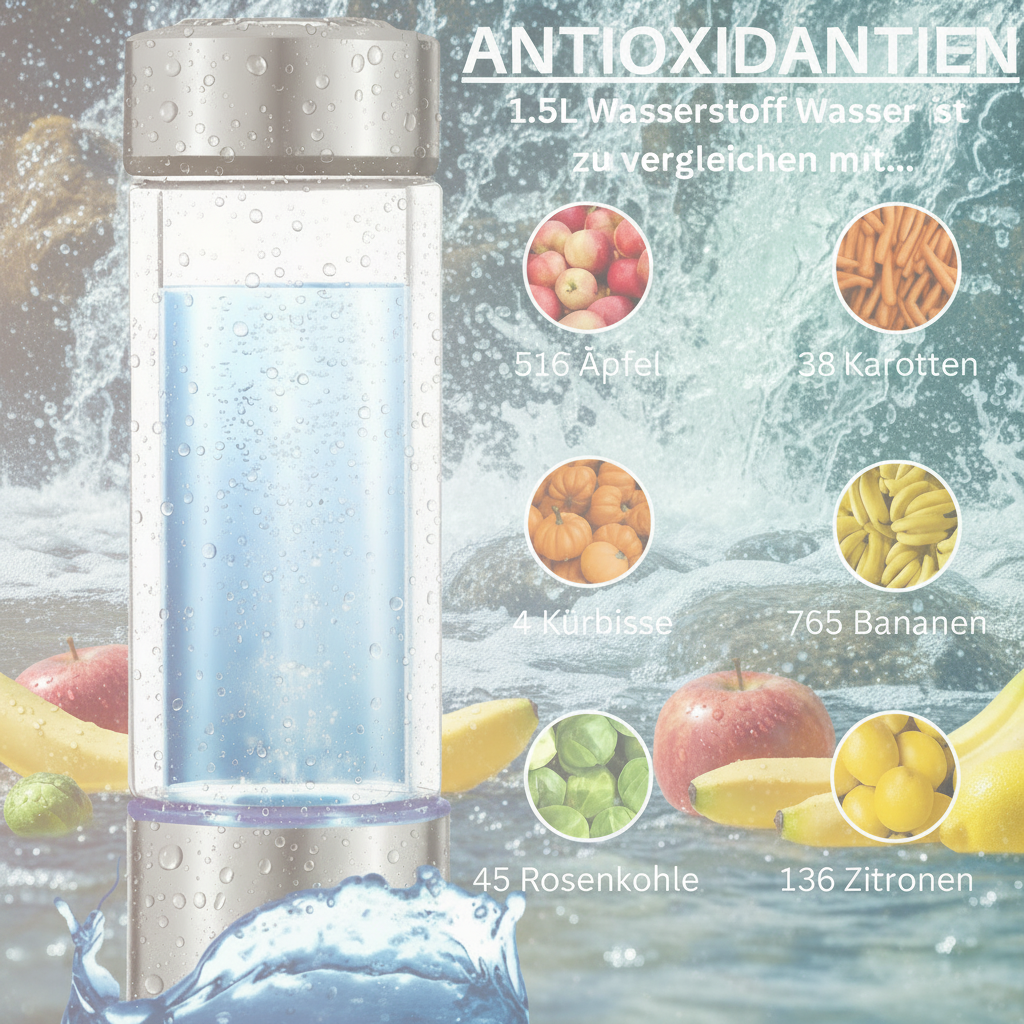Die Wasserstoff Wasserflasche für bessere Gesundheit & mehr Energie ''HydroVive'' - das Original
