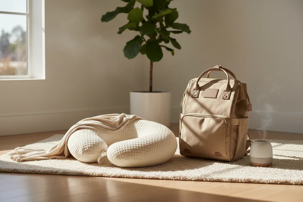 Stillkissen & Wickelrucksack - Naturfarben